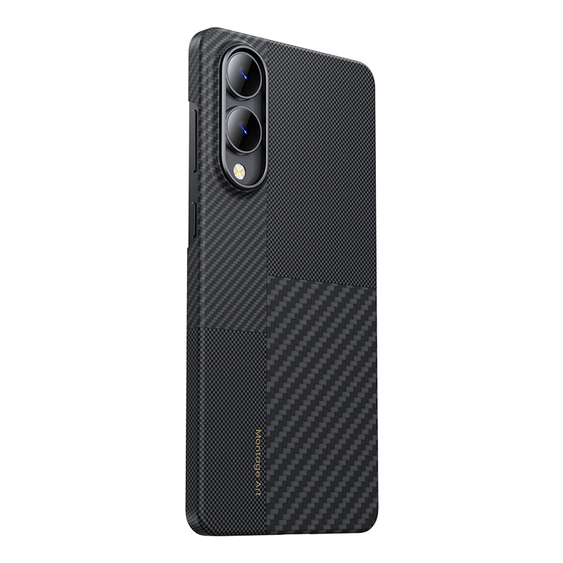 Galaxy S25 Edge Kılıf M-safe Şarj Özellikli Karbon Fiber Benks Montage ArmorAir Kevlar Kapak Siyah