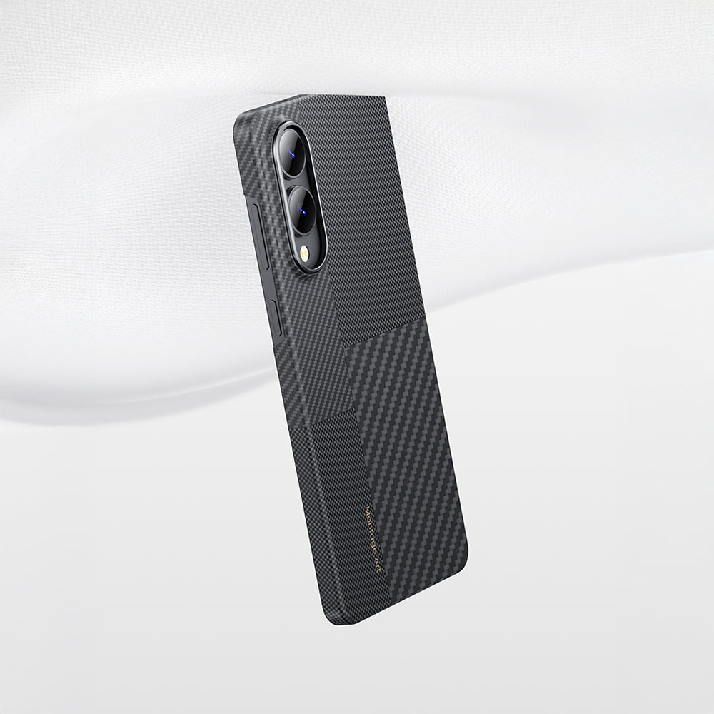 Galaxy S25 Edge Kılıf M-safe Şarj Özellikli Karbon Fiber Benks Montage ArmorAir Kevlar Kapak Siyah