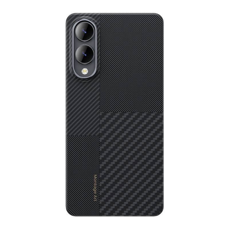 Galaxy S25 Edge Kılıf M-safe Şarj Özellikli Karbon Fiber Benks Montage ArmorAir Kevlar Kapak Siyah