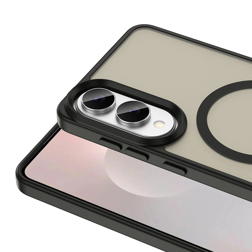 Galaxy S25 Edge Kılıf M-safe Şarj Özellikli Mat Arka Yüzey Zore Sio Kapak Derin Mor