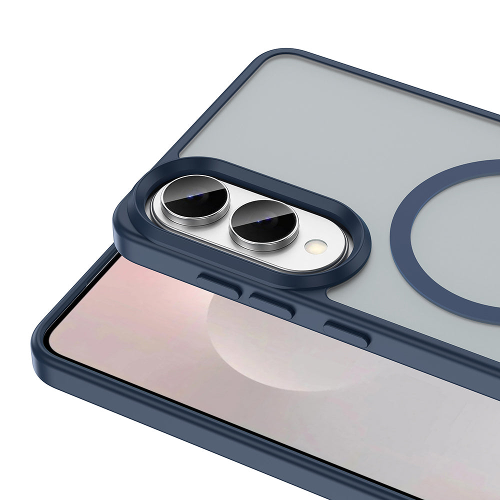 Galaxy S25 Edge Kılıf M-safe Şarj Özellikli Mat Arka Yüzey Zore Sio Kapak Derin Mor