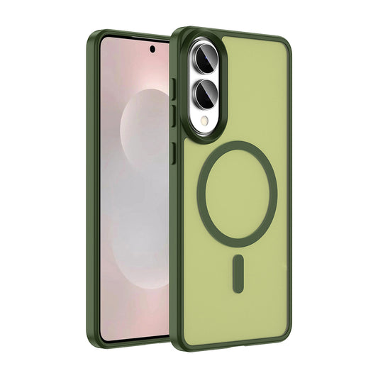 Galaxy S25 Edge Kılıf M-safe Şarj Özellikli Mat Arka Yüzey Zore Sio Kapak Koyu Yeşil