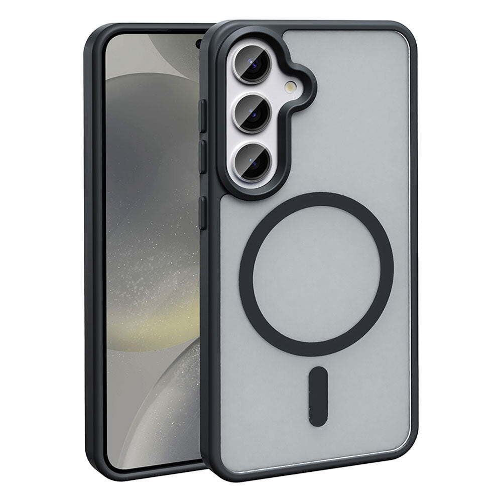 Galaxy S25 FE Kılıf M-safe Şarj Özellikli Mat Arka Yüzey Zore Sio Kapak Siyah