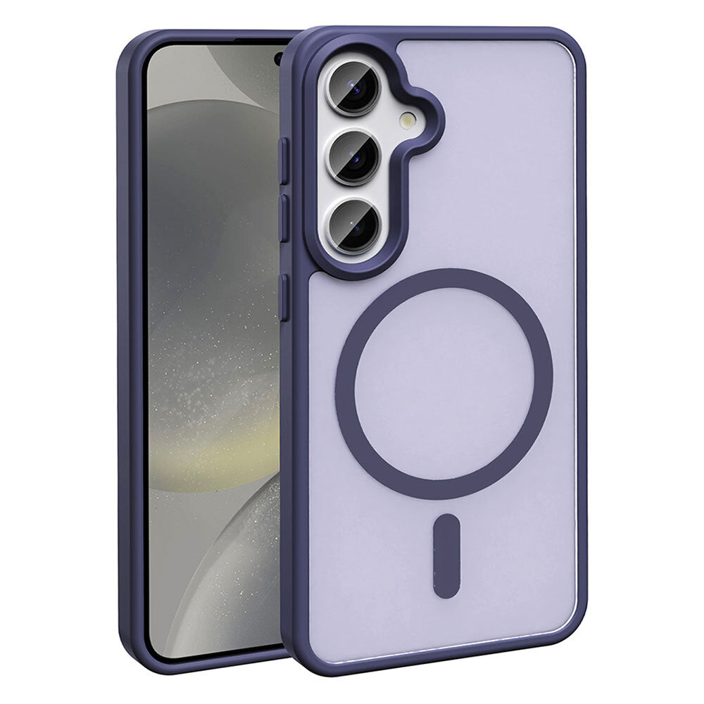 Galaxy S25 FE Kılıf M-safe Şarj Özellikli Mat Arka Yüzey Zore Sio Kapak Derin Mor