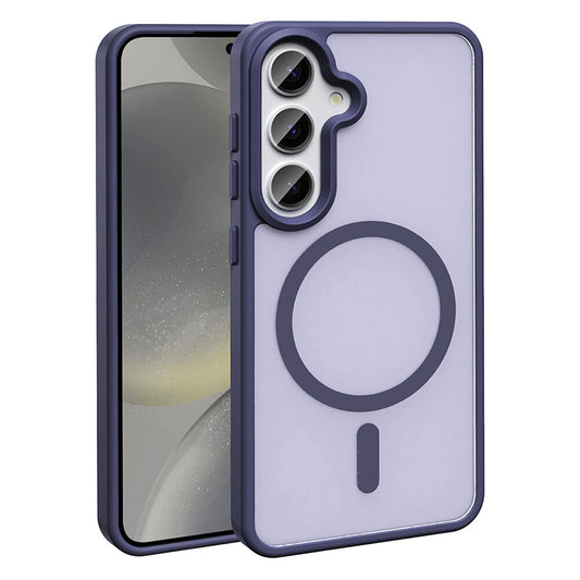 Galaxy S25 FE Kılıf M-safe Şarj Özellikli Mat Arka Yüzey Zore Sio Kapak Derin Mor