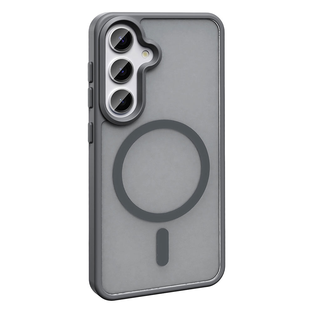 Galaxy S25 Kılıf M-safe Şarj Özellikli Mat Arka Yüzey Zore Sio Kapak Gri