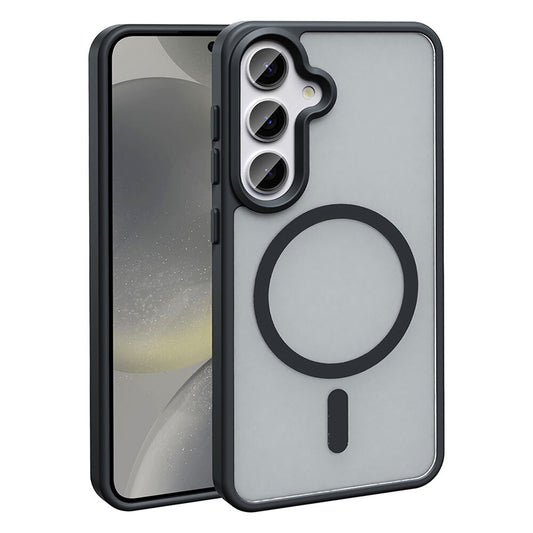 Galaxy S25 Kılıf M-safe Şarj Özellikli Mat Arka Yüzey Zore Sio Kapak Siyah