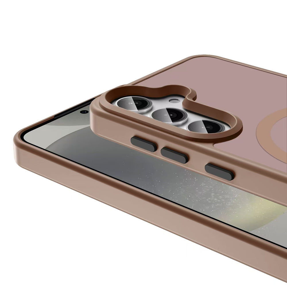 Galaxy S25 Kılıf M-safe Şarj Özellikli Mat Arka Yüzey Zore Sio Kapak Rose Gold