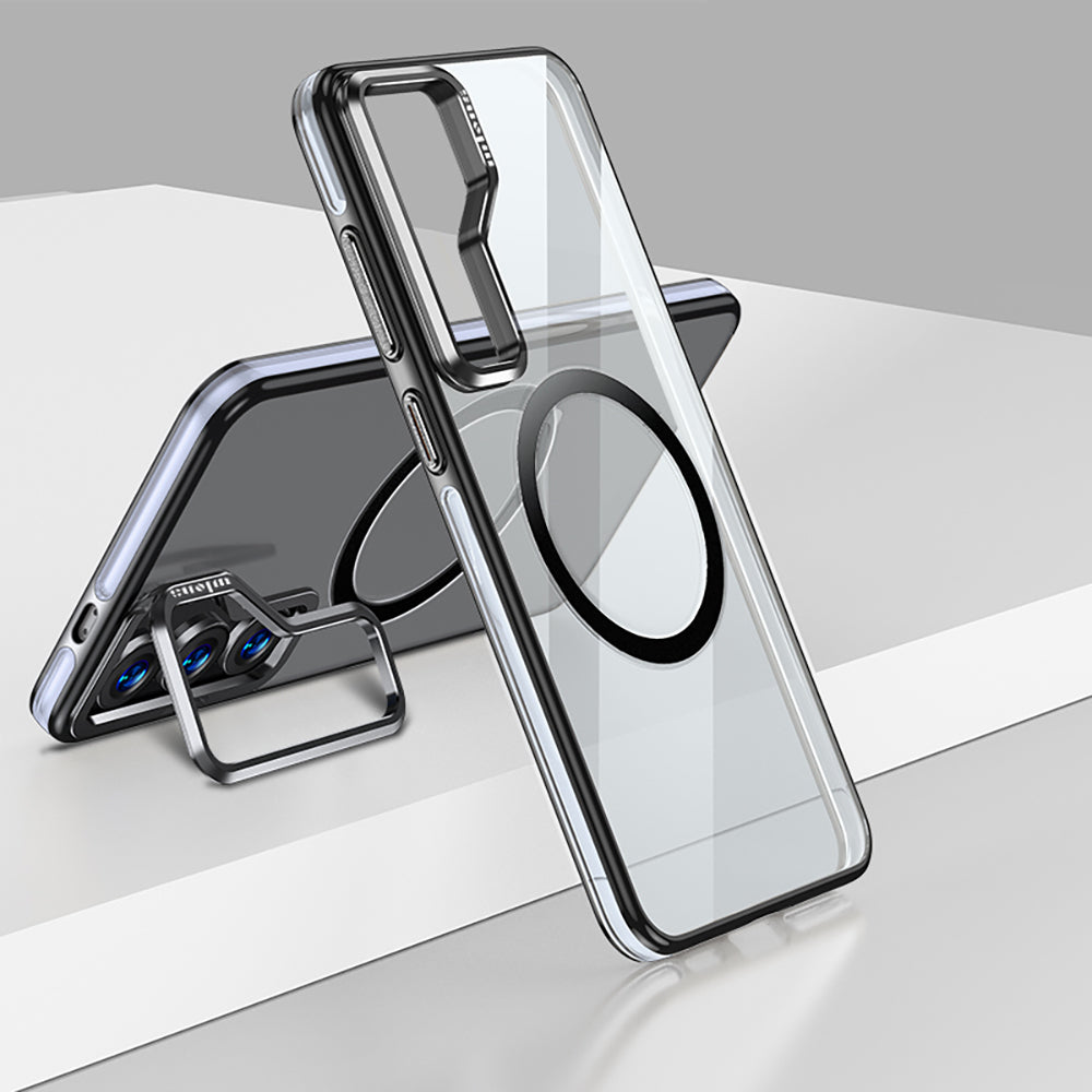 Galaxy S25 Plus Kılıf M-safe Şarj Özellikli Wlons Standlı Efsane Kapak Siyah