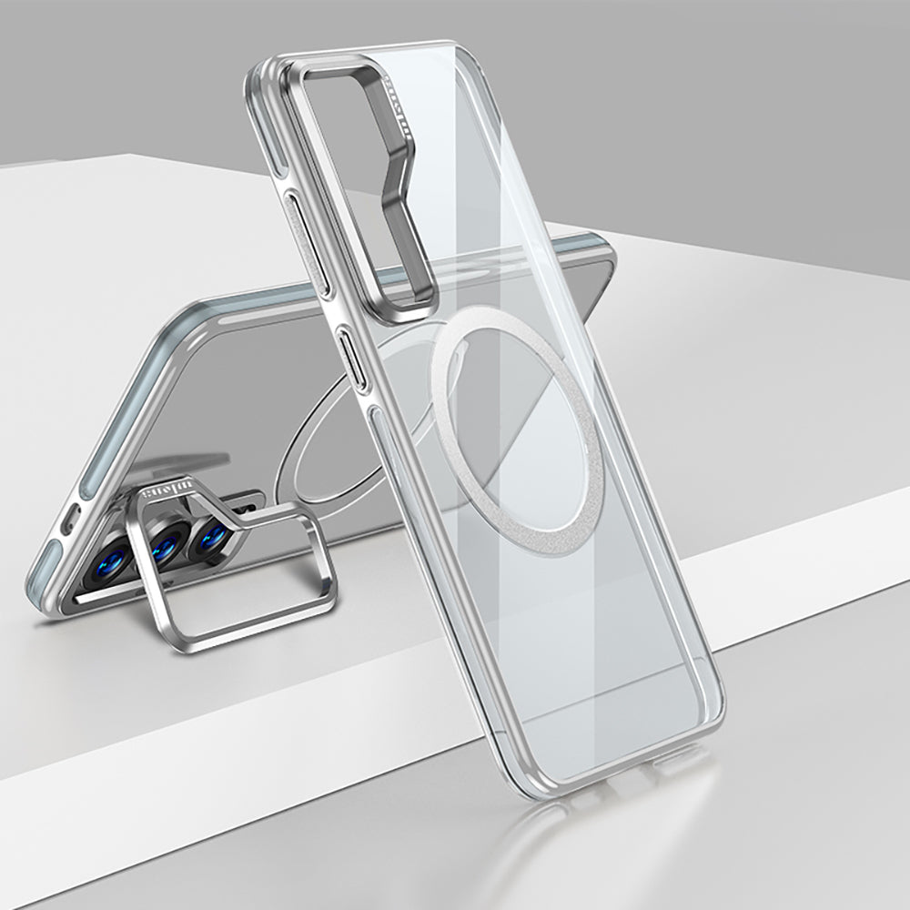 Galaxy S25 Plus Kılıf M-safe Şarj Özellikli Wlons Standlı Efsane Kapak Siyah