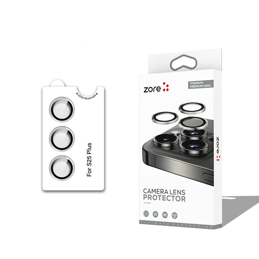Galaxy S25 Plus Zore CL-12 Premium Safir Parmak İzi Bırakmayan Anti-Reflective Kamera Lens Koruyucu Gümüş