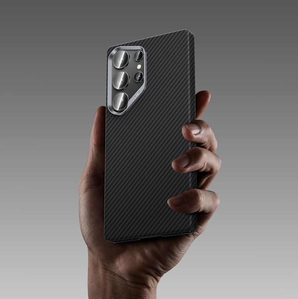 Galaxy S25 Ultra Kılıf Benks Magsafe Şarj Özellikli Magnetik ArmorAir 600D Kevlar Fiber Kapak Siyah