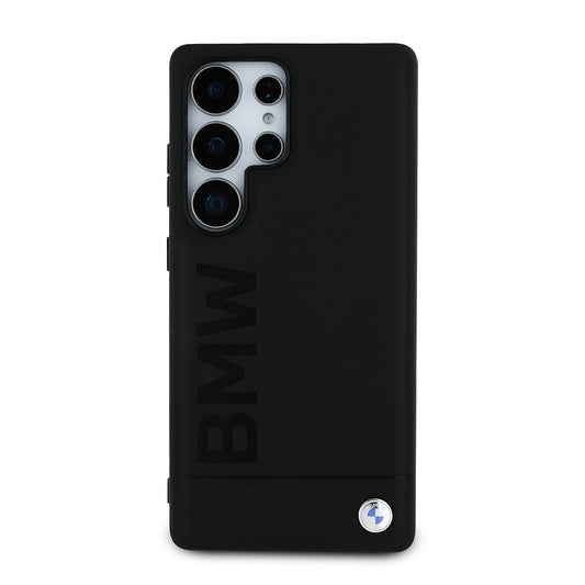 Galaxy S25 Ultra Kılıf BMW Orjinal Lisanslı M-safe Şarj Özellikli Sıcak Damga Logolu Deri Kapak Siyah