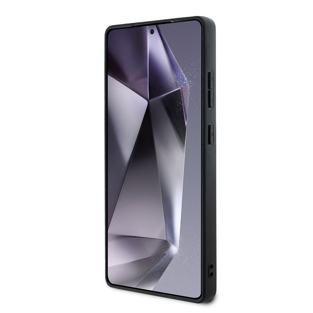 Galaxy S25 Ultra Kılıf Lacoste Orjinal Lisanslı M-safe Şarj Özellikli PU Deri Görünümlü Karışık Monogram Desenli Kapak Siyah