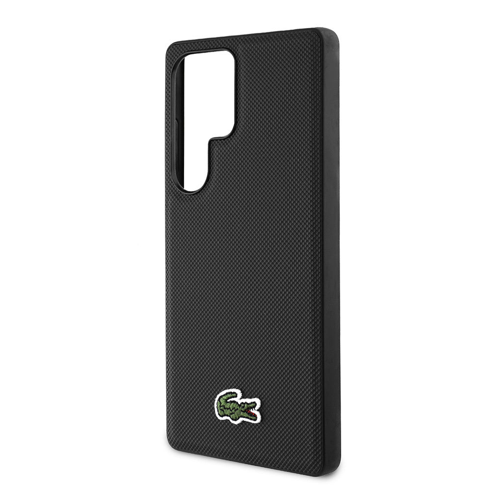 Galaxy S25 Ultra Kılıf Lacoste Orjinal Lisanslı PU Pike Desenli Arka Yüzey İkonik Timsah Dokuma Logolu Kapak Yeşil