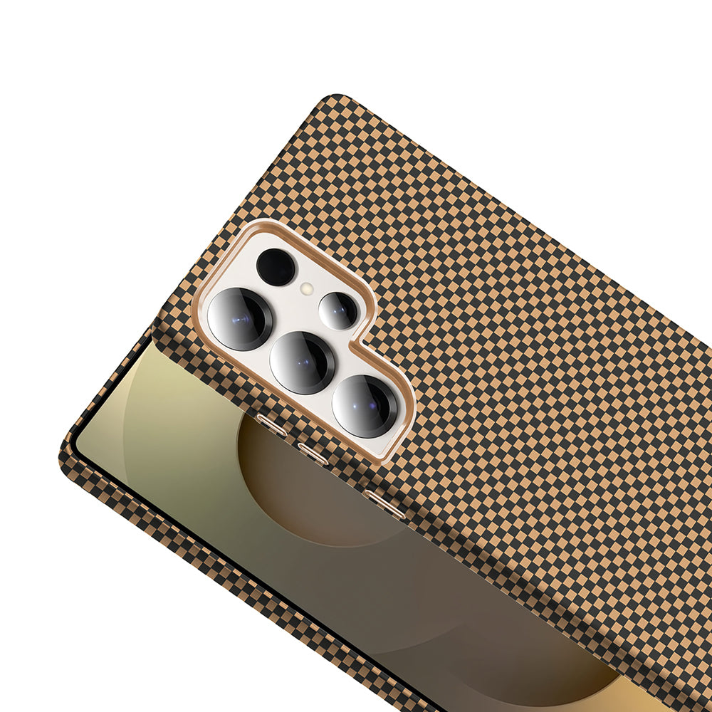 Galaxy S25 Ultra Kılıf M-safe Şarj Özellikli Karbon Fiber Görünümlü Zore Gros Kapak Siyah-Lacivert