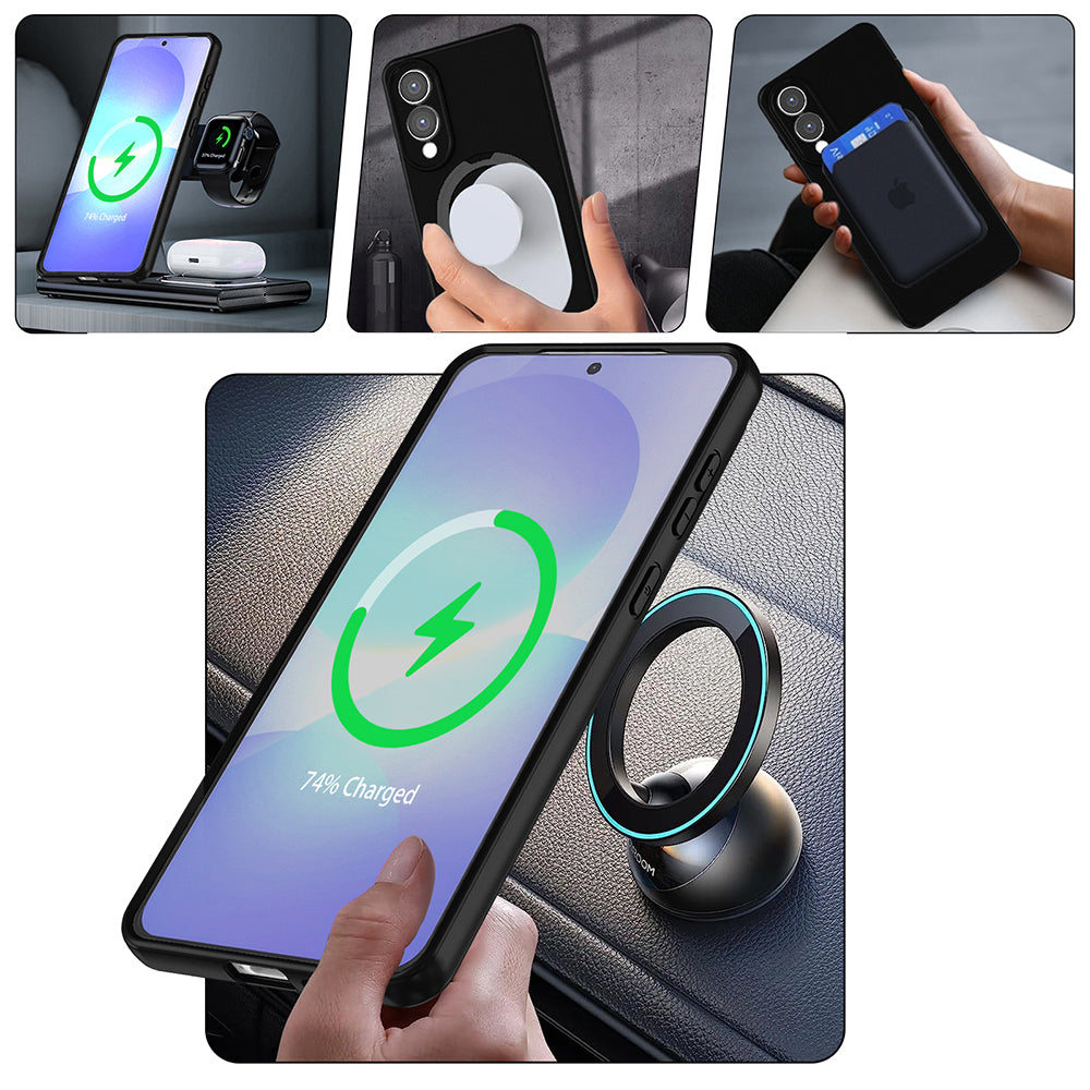 Galaxy S25 Ultra Kılıf M-safe Şarj Özellikli Standlı Zore Samara Kapak Desert Gold