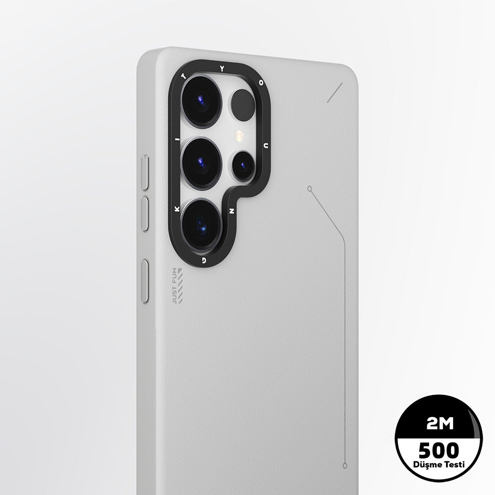 Galaxy S25 Ultra Kılıf M-safe Şarj Özellikli Basit Mat Deri Desenli Youngkit Tech Fashion Serisi Kapak Kahverengi