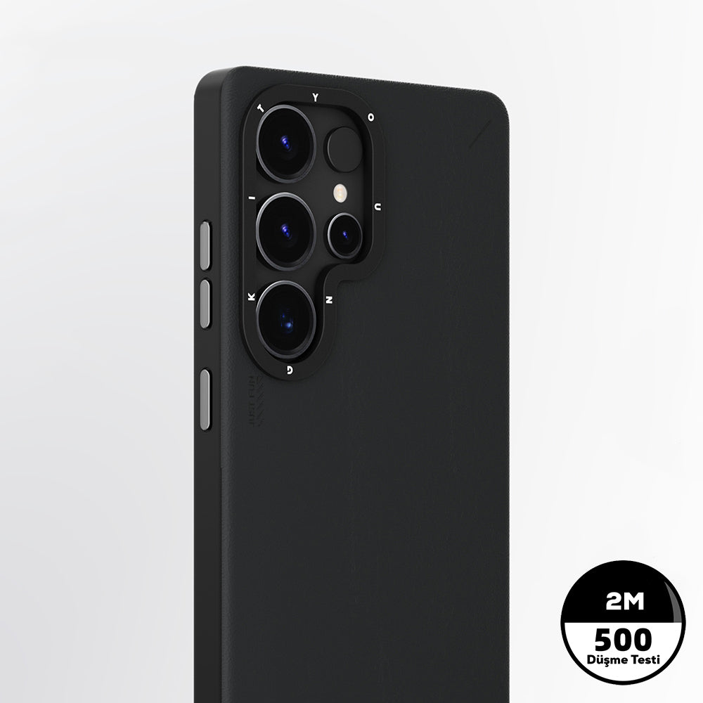 Galaxy S25 Ultra Kılıf M-safe Şarj Özellikli Basit Mat Deri Desenli Youngkit Tech Fashion Serisi Kapak Kahverengi