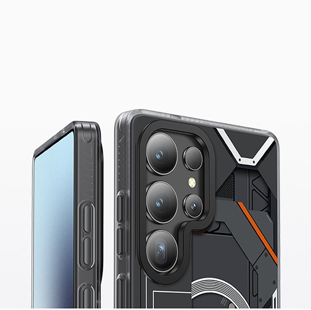 Galaxy S25 Ultra Kılıf Magsafe Şarj Özellikli Benks Dynamic Mecha Serisi Kapak Beyaz