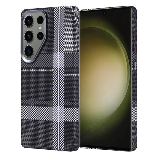 Galaxy S25 Ultra Kılıf M-safe Şarj Özellikli Karbon Fiber Görünümlü Zore Nekst Kapak Gri-Siyah