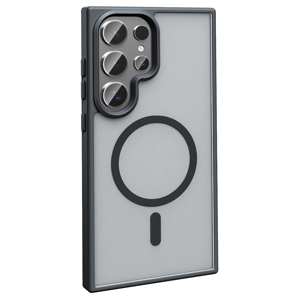 Galaxy S25 Ultra Kılıf M-safe Şarj Özellikli Mat Arka Yüzey Zore Sio Kapak Siyah