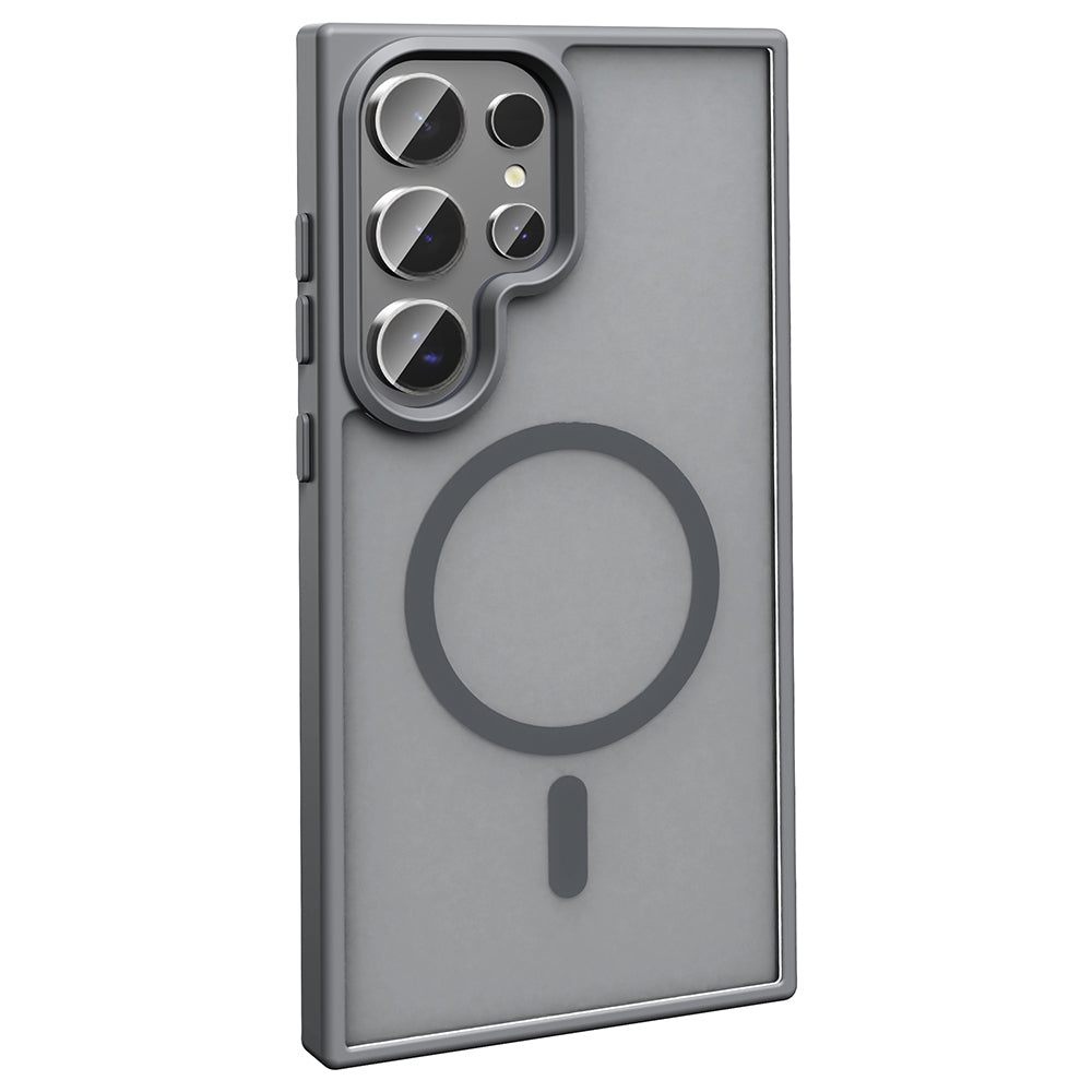 Galaxy S25 Ultra Kılıf M-safe Şarj Özellikli Mat Arka Yüzey Zore Sio Kapak Koyu Yeşil