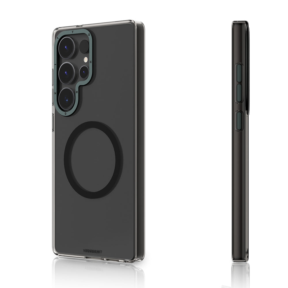 Galaxy S25 Ultra Kılıf Magsafe Şarj Özellikli Şeffaf Youngkit Crystal Shield Serisi Kapak Siyah