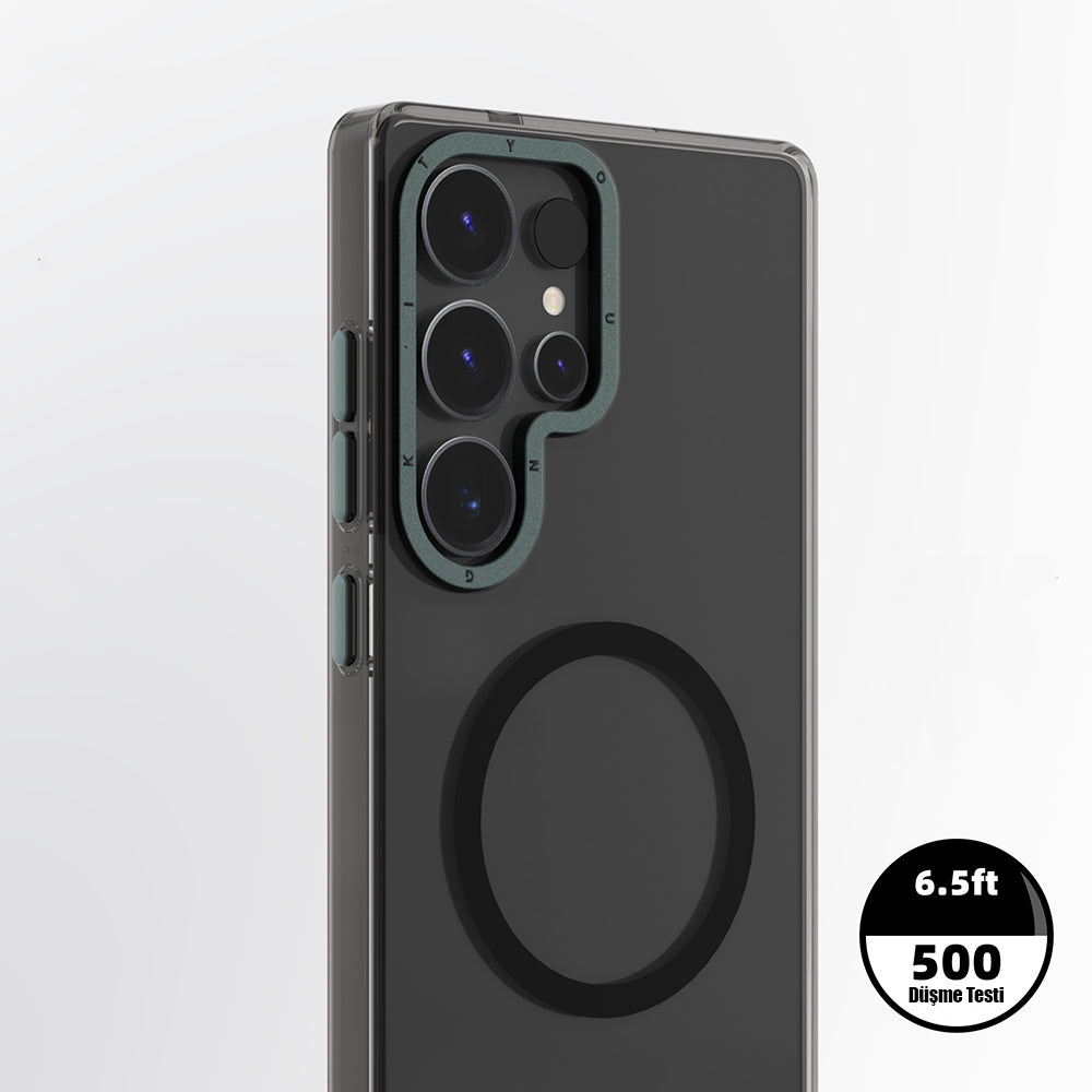 Galaxy S25 Ultra Kılıf Magsafe Şarj Özellikli Şeffaf Youngkit Crystal Shield Serisi Kapak Şeffaf