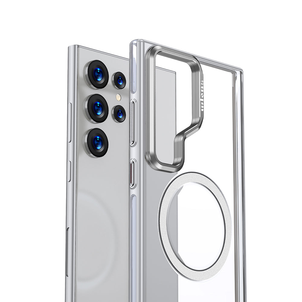 Galaxy S25 Ultra Kılıf M-safe Şarj Özellikli Wlons Standlı Efsane Kapak Gri