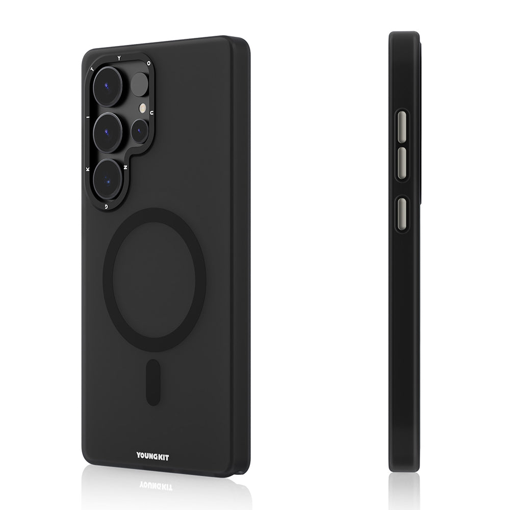Galaxy S25 Ultra Kılıf Magsafe Şarj Özellikli Youngkit Hidden Sand Serisi Kapak Siyah