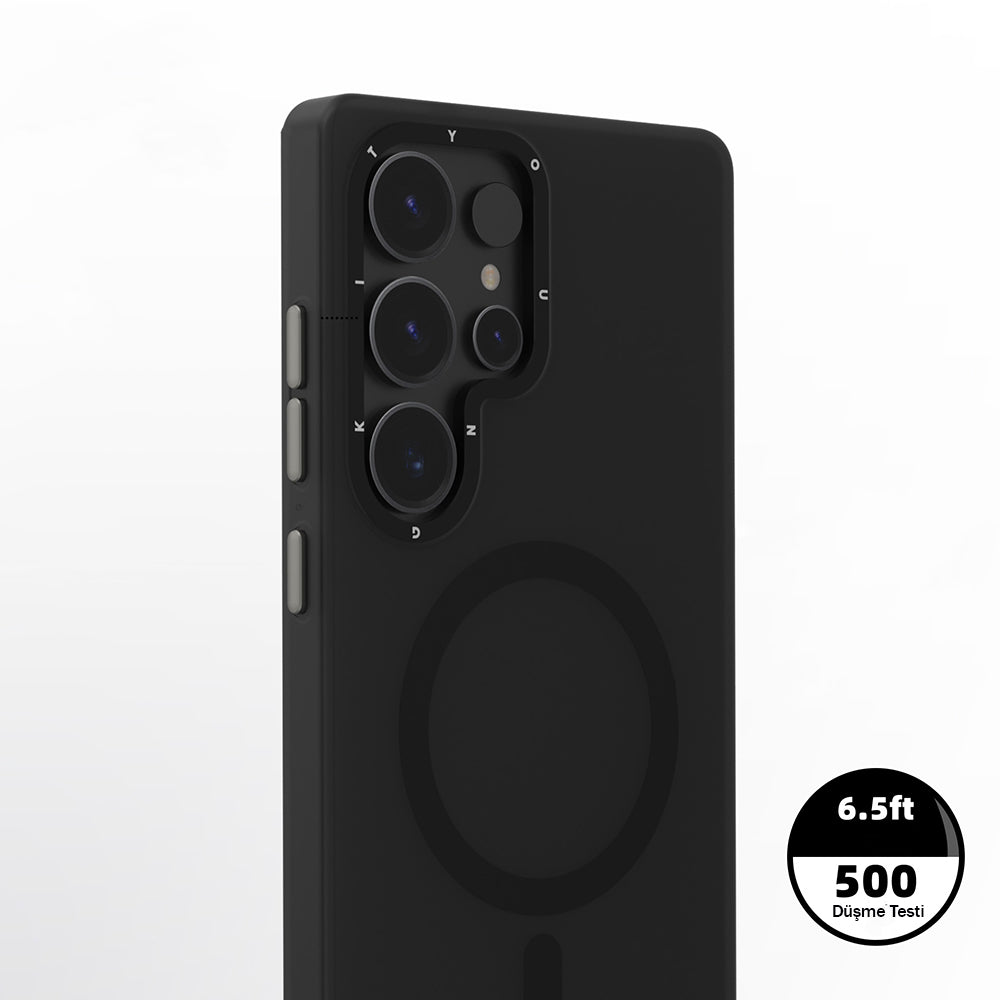 Galaxy S25 Ultra Kılıf Magsafe Şarj Özellikli Youngkit Hidden Sand Serisi Kapak Beyaz