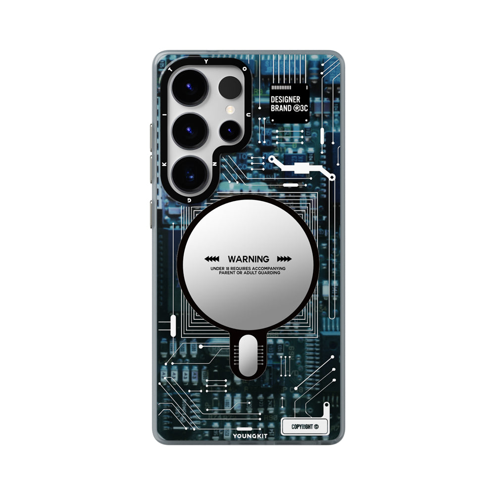 Galaxy S25 Ultra Kılıf Magsafe Şarj Özellikli YoungKit Technology Serisi Kapak Siyah