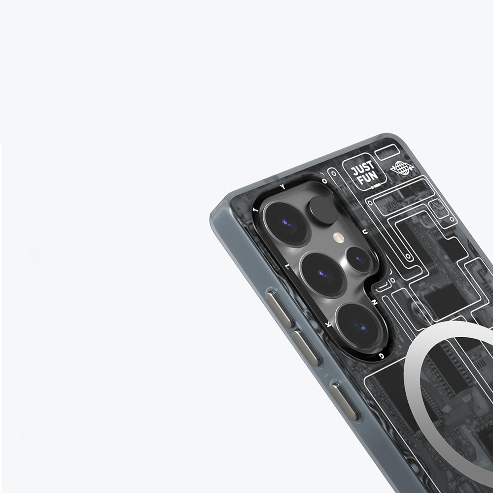 Galaxy S25 Ultra Kılıf Magsafe Şarj Özellikli YoungKit Technology Serisi Kapak Siyah