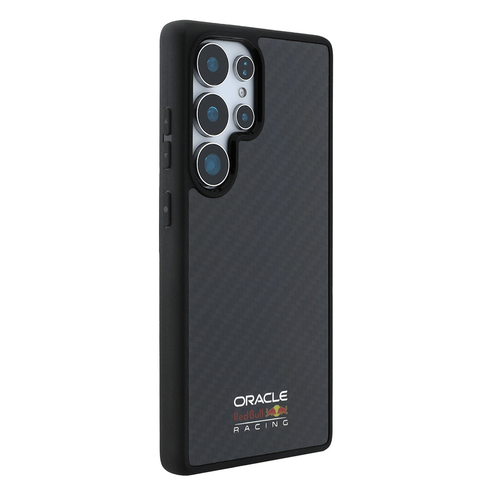 Galaxy S25 Ultra Kılıf Redbull Orjinal Lisanslı M-safe Şarj Özellikli Karbon Fiber Tasarımlı Parlayan Logolu Kapak Siyah