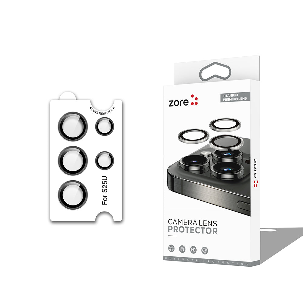 Galaxy S25 Ultra Zore CL-12 Premium Safir Parmak İzi Bırakmayan Anti-Reflective Kamera Lens Koruyucu Gri