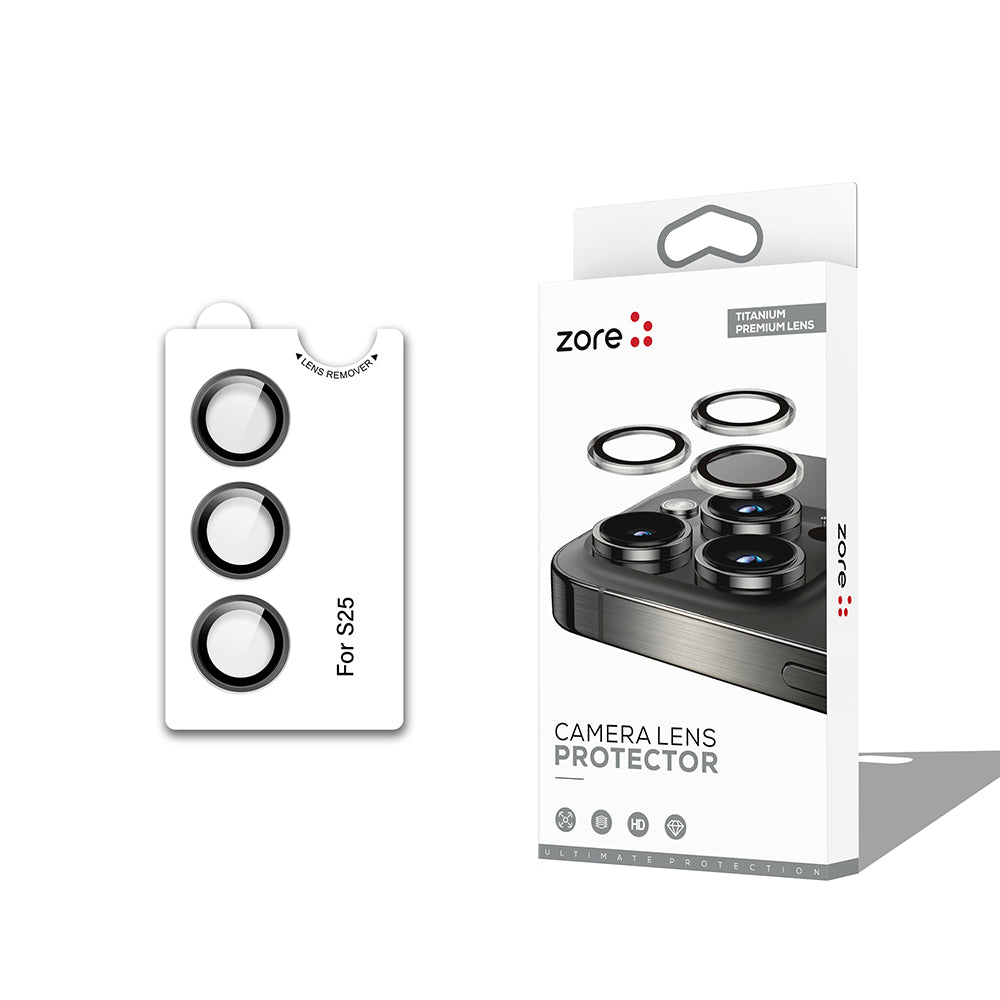 Galaxy S25 Zore CL-12 Premium Safir Parmak İzi Bırakmayan Anti-Reflective Kamera Lens Koruyucu Gümüş
