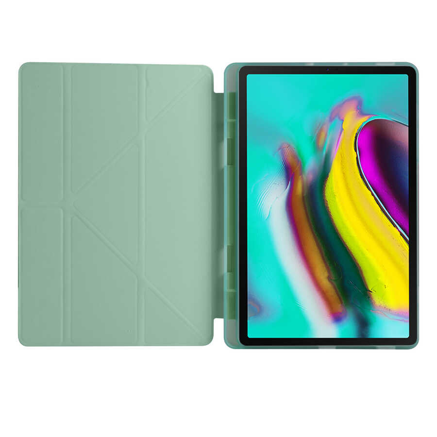 Galaxy Tab A7 10.4 T500 2020 Kılıf Zore Tri Folding Kalem Bölmeli Standlı Kılıf Lacivert