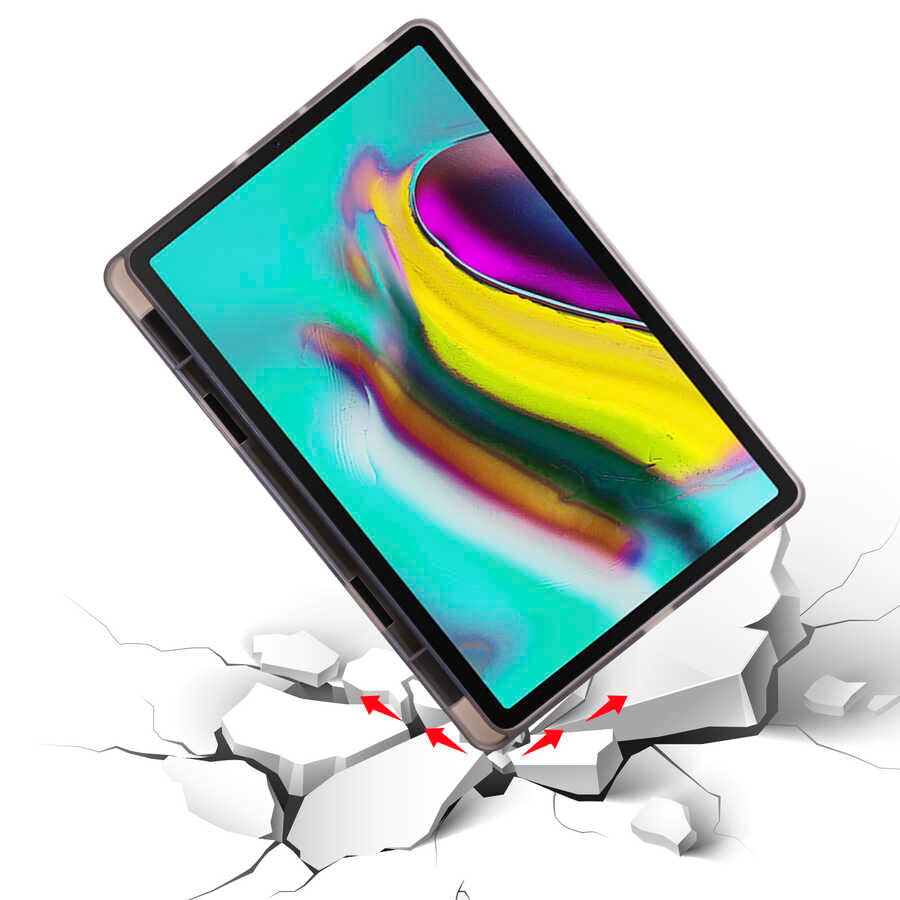 Galaxy Tab A7 10.4 T500 2020 Kılıf Zore Tri Folding Kalem Bölmeli Standlı Kılıf Koyu Yeşil