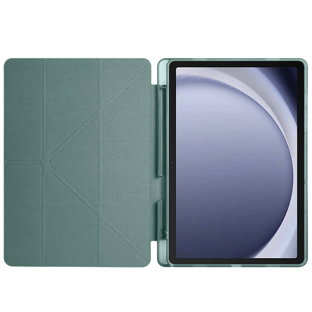 Galaxy Tab A9 Kılıf Zore Tri Folding Kalem Bölmeli Standlı Kılıf Lacivert