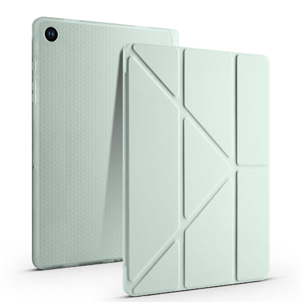 Galaxy Tab A9 Kılıf Zore Tri Folding Kalem Bölmeli Standlı Kılıf Yeşil