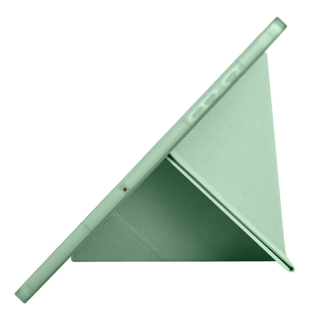 Galaxy Tab A9 Kılıf Zore Tri Folding Kalem Bölmeli Standlı Kılıf Açık Yeşil