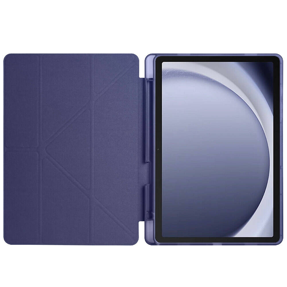 Galaxy Tab A9 Plus Kılıf Zore Tri Folding Kalem Bölmeli Standlı Kılıf Mor