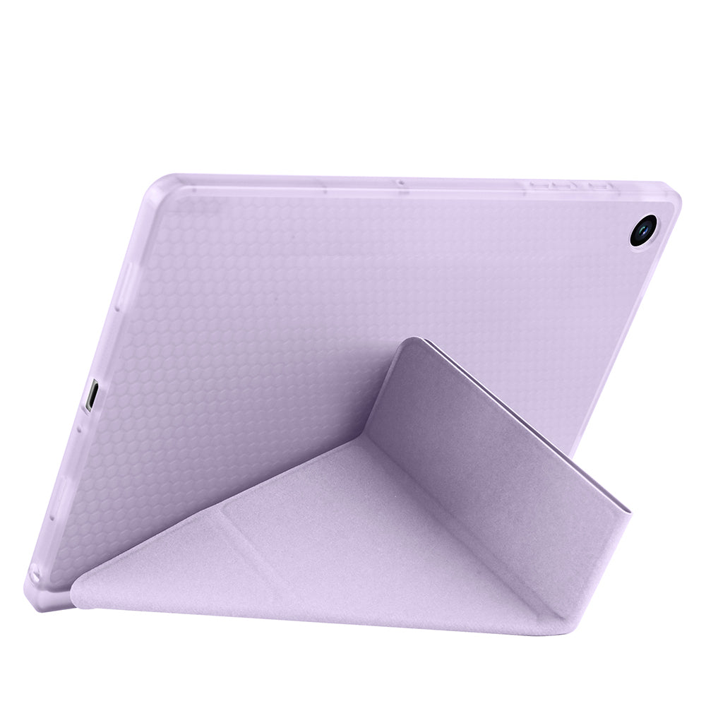 Galaxy Tab A9 Plus Kılıf Zore Tri Folding Kalem Bölmeli Standlı Kılıf Mor