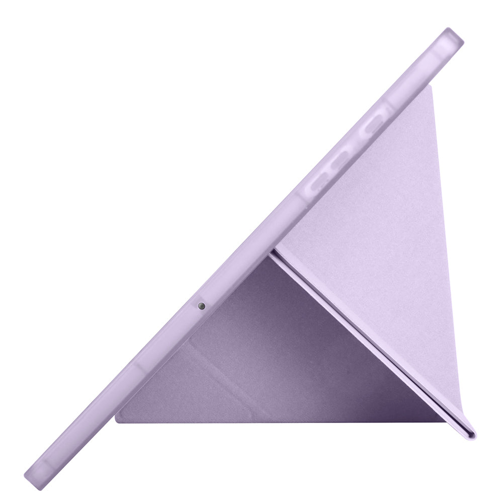 Galaxy Tab A9 Plus Kılıf Zore Tri Folding Kalem Bölmeli Standlı Kılıf Mor