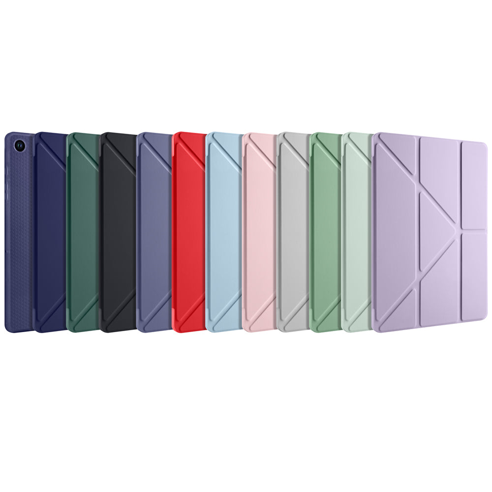 Galaxy Tab A9 Plus Kılıf Zore Tri Folding Kalem Bölmeli Standlı Kılıf Mor