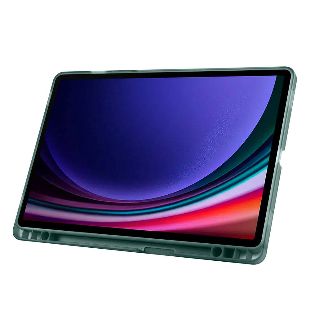 Galaxy Tab S10 FE Kılıf Zore Tri Folding Kalem Bölmeli Standlı Kılıf Mor