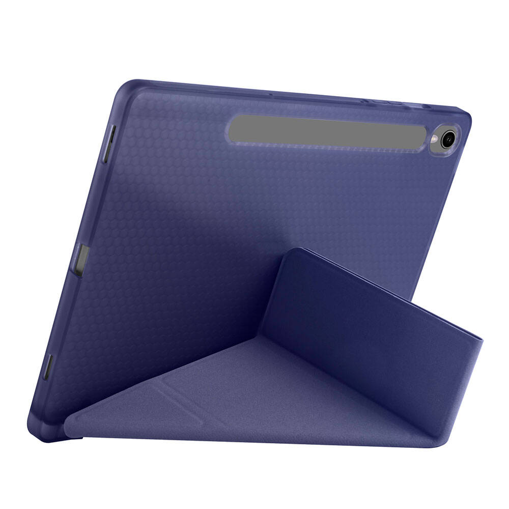 Galaxy Tab S10 FE Kılıf Zore Tri Folding Kalem Bölmeli Standlı Kılıf Mor