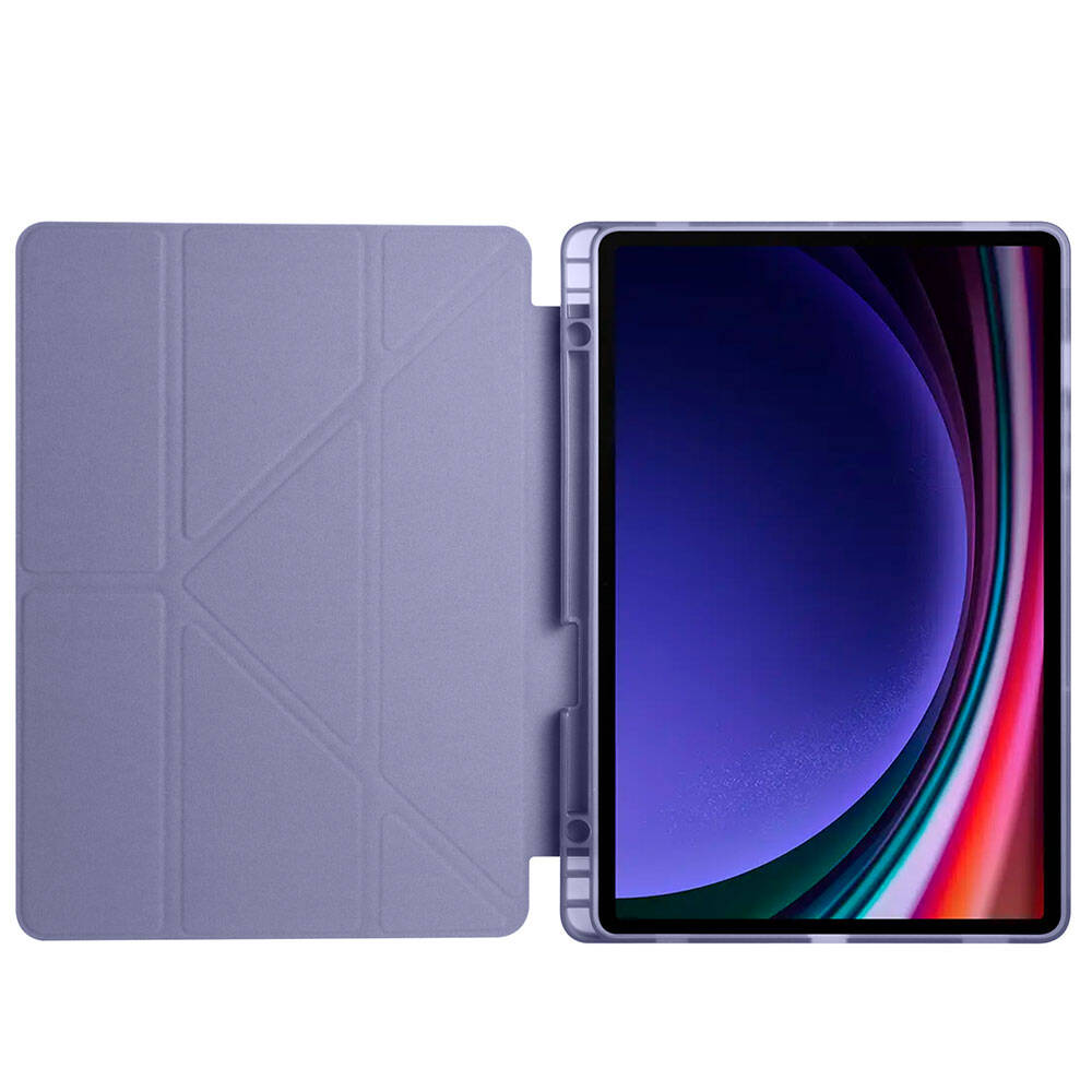 Galaxy Tab S10 FE Kılıf Zore Tri Folding Kalem Bölmeli Standlı Kılıf Koyu Yeşil