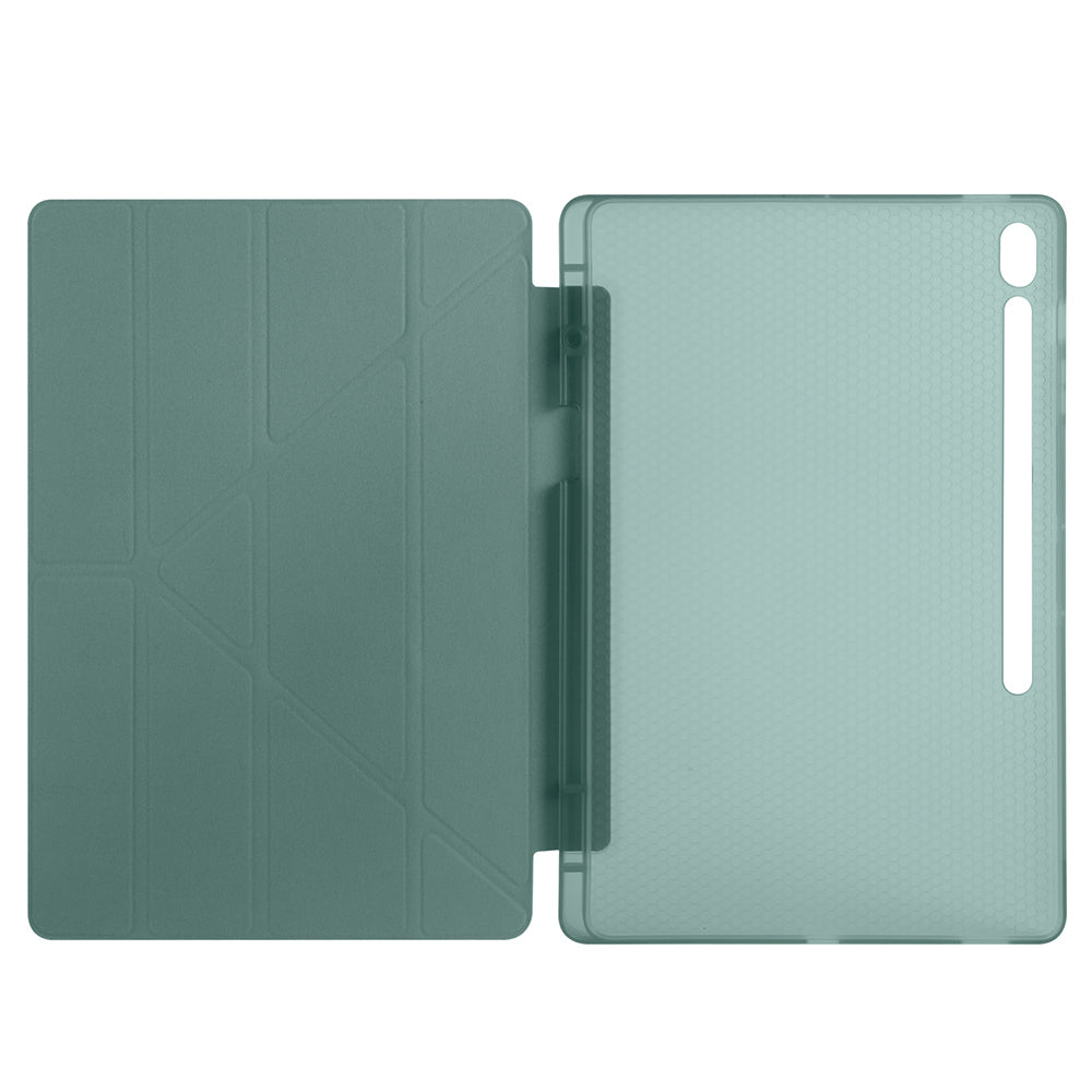 Galaxy Tab S10 FE Plus Kılıf Zore Tri Folding Kalem Bölmeli Standlı Kılıf Lila